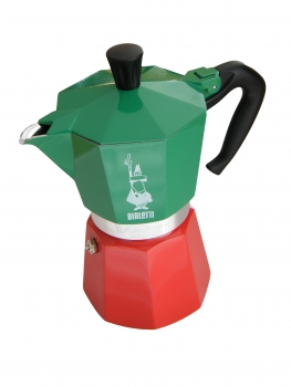 Bialetti Moka Express Italia Tricolore 3 oder 6 Tassen Kaffeebereiter, Espressokocher, Herdkocher