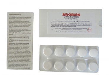 10 x Reinigungstabletten im Blister, 2,5g 18mm