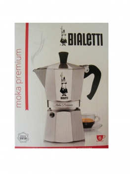 Bialetti Espressokocher Moka Premium (Moka Express) für 6 Tassen