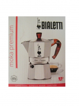 Bialetti Espressokocher Moka Premium Wood "Limited Edition" für 3 Tassen