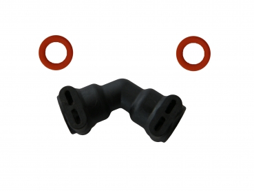 Fluid-Anschluss V-Form 55° V3 incl. Dichtungen für Jura und Miele