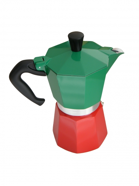 Bialetti Moka Express Italia Tricolore 3 oder 6 Tassen Kaffeebereiter, Espressokocher, Herdkocher