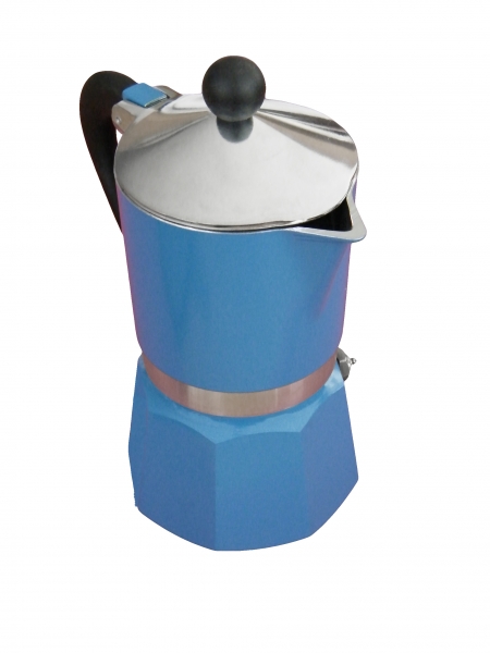 Bialetti Rainbow 3 Tassen Espressokocher (0005242) blau