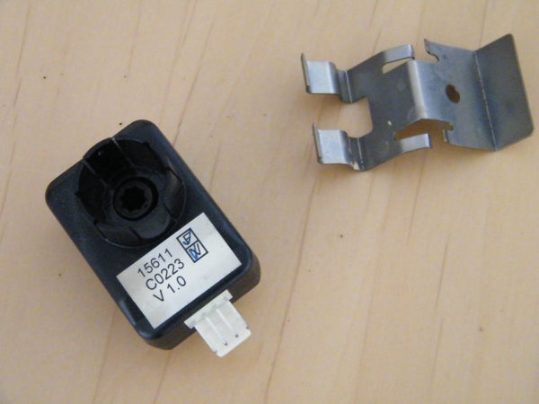 Gebrauchter Encoder mit Halteblech für die Brüheinheit von Jura, Krups und AEG