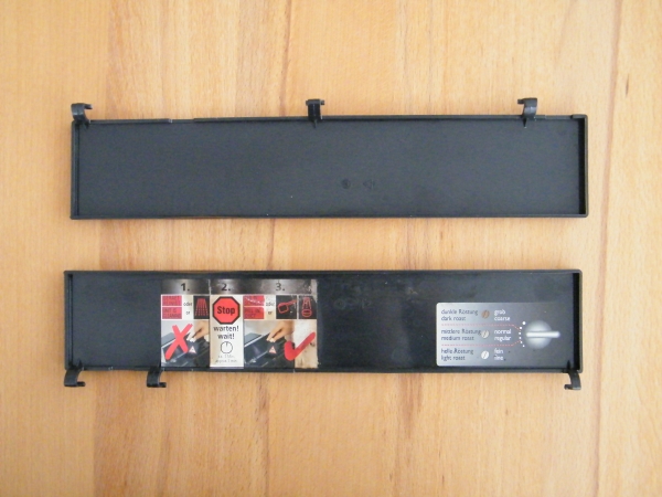 "Gebrauchtes" Deckelset - schwarz - Bohnenbehälter u. Wassertank für Siemens S40 / S20 / S50 / S60