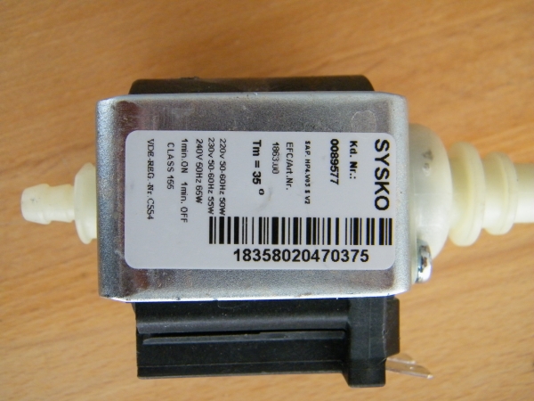 Gebrauchte Sysko Pumpe (schwarz) für Jura, Bosch, Siemens, Miele, Melitta, Nivona