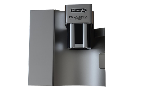 Tür mit Kaffeeauslauf für DeLonghi ESAM 6750 PrimaDonna Avant, silber / Edelstahl